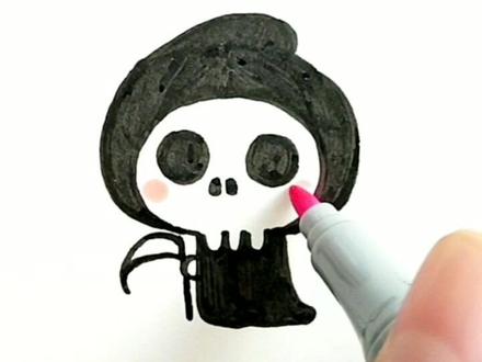 不给赞就捣蛋,抓住你了你这个可爱鬼👻#万圣节 #简笔画 @抖音小助手