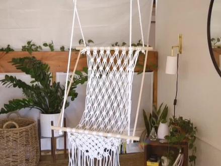 #macrame编绳 手工制作吊椅编织教程分享