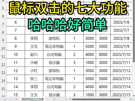 鼠标双击的七大功能#excel技巧 #office办公技巧 #办公技巧 #数据分析 #excel函数