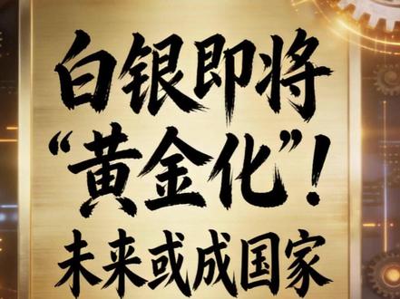 白银即将‘黄金化’!未来或成国家战略储备核心! 白银即将‘黄金化’!未来或成国家战略储备核心!#有色金属 #白银 #金融 #财经