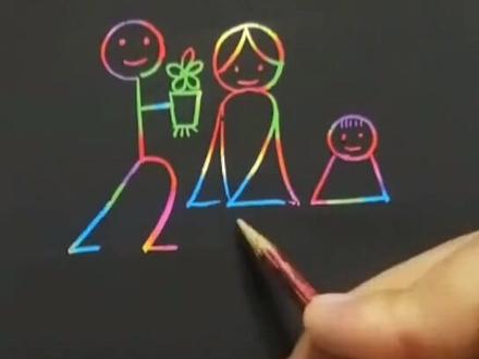 #简笔画 #儿童简笔画 #儿童画画 520画一家人,你学废了吗