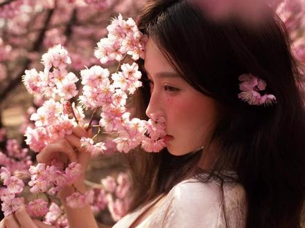 一抬头就看见春天 #樱花怎么拍 #头像 #人像摄影 #春天里的浪漫鲜花占一半 #拍照姿势