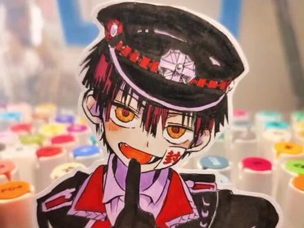 #纸片人 #地缚少年花子君 #教程 自己摸索的 眨眼纸片人 教程 太久没用马克笔了😧(一开始的眼睛可不上色)