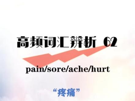 疼疼疼疼......痛痛痛痛......比不上birth pain(分娩之痛)
(1)ache指持续的隐隐的疼痛,常放在身体部位名词后构成病痛名称。
(2)sore是形容词,通常指由于发炎而引起的肌肉疼痛,表示身体某一部位疼痛时,放在身体部位名词前面。
(3)pain是名词,指肉体或精神上的疼痛,通常不能与身体部位名词连用,而用在动词短语中。
(4)hurt是动词,表示身体部位感到疼痛。#英语 #词汇辨析 #英语语法