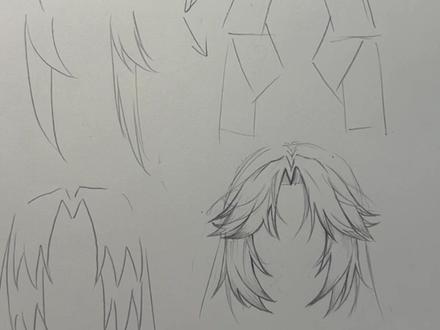 零基础学画画 #零基础学画画 #绘画教程 #一起学画画 0基础头发绘画小技巧,中分八字刘海儿绘画教学来噜。