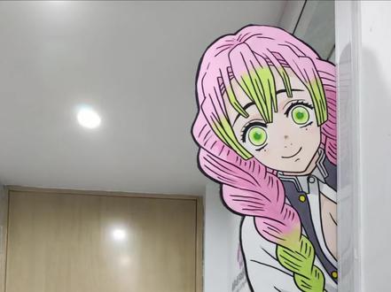 被甘露寺迷离暗恋着是什么感觉?手工画偷看你的甘露寺蜜璃#甘露寺蜜璃 #动漫手绘 #鬼灭之刃 #手工