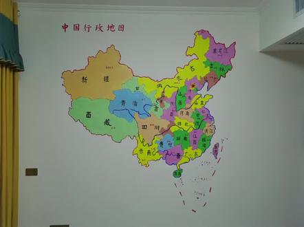 手绘中国行政区域地图一面