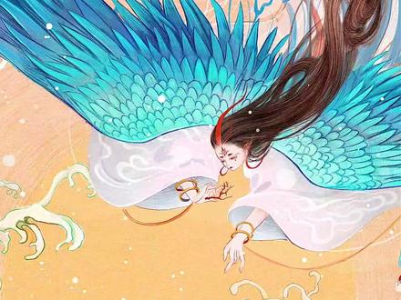 精卫衔微木,将以填沧海#国风键盘皮肤 #国风插画 #神话故事