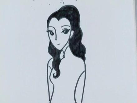 旗袍也只能是画画看看了#古风 #画画 #每日一画