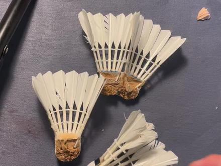 几乎都是这样的,飞得不好这点是真的耐打球差不多就是这样#羽毛球装备 #羽毛球 #亚狮龙A3