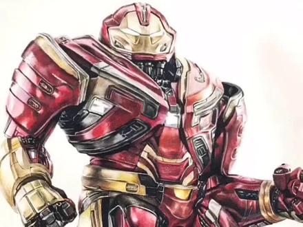 搞定~复仇者联盟3反浩克装甲(班纳穿)@抖音小助手 #拔根鼻毛画幅画 #画画 #画画