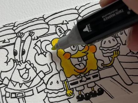 一起自制蟹堡王餐厅兑换券书签吧🎫
#海绵宝宝 #海绵宝宝绘画 #手绘