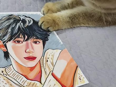 挑战画一百个明星 第三十一天 陈浚铭#丙烯马克笔手绘 #创作者中心 #创作灵感 #手绘 #陈浚铭