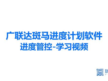 斑马进度计划软件进度管控学习视频