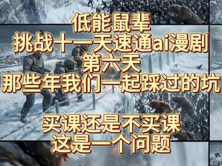 2月26日 二 2月26日 ai漫剧,学习第六天,那些年我们一起踩过的坑之“买课还是不买课,这是一个问题”#ai漫剧学习 #ai漫剧 #即梦 #即梦ai #日常vlog