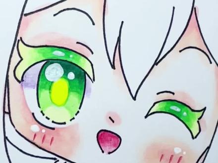 春日绿眼睛-马克笔上色教程 #动漫眼睛教程 #动漫课程#动漫教程 #线上美术课 #学画画教程