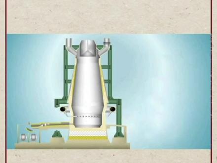 高炉炼铁过程。