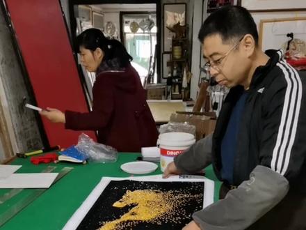 钻石画用铝合金画框装裱过程#钻石画#手工艺 #手工装裱 #国艺斋装裱