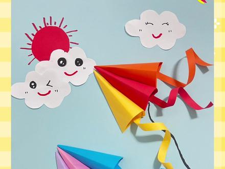 幼儿手工粘贴画《漂亮的风筝🪁》小朋友快快动手制作叭✨#幼儿园线上教学 #亲子手工 #儿童创意手工