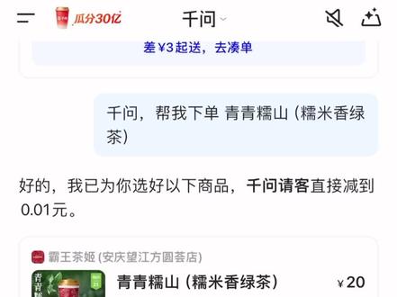 千问点餐教程傻瓜式教程来啦#千问#奶茶#外卖#日常vlog #带着turbo过大年