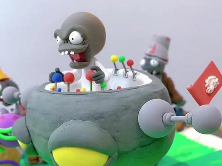 僵王博士来袭~坚持住!#手工diy #超轻粘土手工 #亲子手工 #植物大战僵尸 #解压