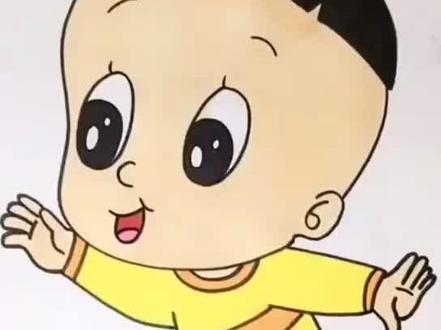 #创意儿童画 #简笔画 #亲子 从小就爱大头儿子,大头大头,下雨☔️不愁😂😅