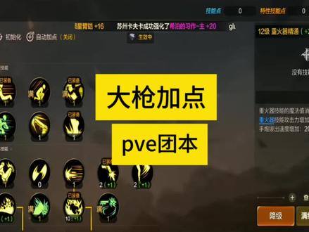 #dnf手游 枪炮师团本pve通用技能加点摆放