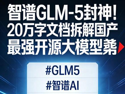 智谱GLM-5封神!20 万字文档拆解国产最强开源大模型🔥 #GLM5 #智谱AI #国产大模型 #AI大模型 #大模型技术
一、GLM-5 核心定位与性能
1. 智谱最新发布 GLM-5,7440 亿参数混合专家 MoE 模型
2. 底层:MoE + Slime 异步强化学习架构
3. 上下文窗口:200K,可输入整本书 / 完整代码仓库
4. 权威榜单:全球第 4,开源模型第 1
5. 编码能力:开源 SOTA,超越 Gemini 3 Pro,逼近 Claude Opus 4.5
6. 支持:多模态、超长文本、复杂工程、AI Agent 开发
二、文档与学习内容
1. 提供20 万字深度文档(Cursor 编写,11 章)
2. 提供10 万字技术文档(OpenCode + Minimax 生成)
3. 内容覆盖:行业格局、模型演进、架构原理、训练、部署、应用、未来趋势
三、GLM-5 技术架构与创新
(一)模型架构
1. Transformer + MoE 混合专家(256 个专家)
2. 借鉴 Deepseek 稀疏机制,自研优化
3. 稀疏注意力、多 Token 预测、旋转位置编码
(二)训练创新
1. Slime 异步强化学习,替代传统 RLHF,训练效率大幅提升
2. 训练数据、流程、分布式部署全面优化
3. 部署成本降低 50%,节省数千万美元训练资源
(三)核心能力
1. 长文本理解与超长上下文
2. 工程级代码生成(从辅助编码→完整项目)
3. 多模态融合(视觉编码器)
4. 动态路由、专家调度、事件总线
(四)源码与工程
1. 架构清晰,可复现、可学习
2. 展示了国产大模型在软件与算法层面的领先性
四、总结与行业意义
1. GLM-5 是国产大模型里程碑,打破外部限制
2. 核心竞争力:架构设计 + 工程化 + 训练效率
3. 未来方向:AGI、工程级自主编程、多模态复杂任务