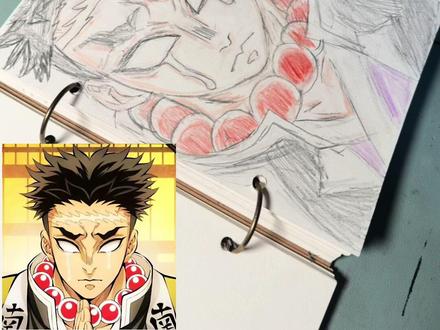 岩柱悲鸣屿行冥!#跟着抖音学画画 #鬼灭之刃 #悲鸣屿行冥