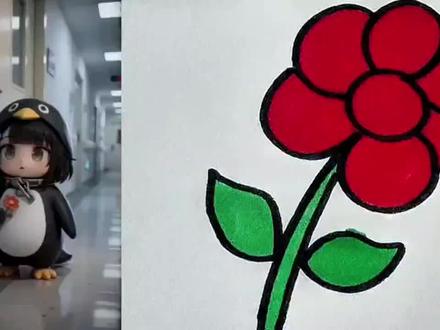 小熊小红花#简笔画 #跟着抖音学画画 #一学就会的简笔画 @抖音小助手 @抖音青少年 @抖音创作者中心