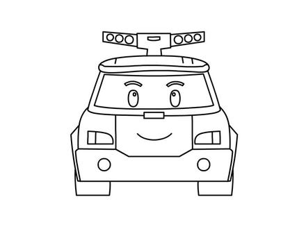 变形警车珀利简笔画宝宝学画画益智涂鸦详细分解教程早教绘画