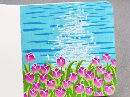 丙烯马克笔画/郁金香, 简单好看,快来试试吧!#丙烯马克笔教程 #丙烯马克笔绘画 #画郁金香 #一起学画画