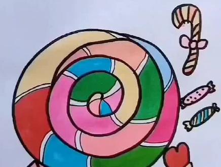 少儿美术#小猪佩奇简笔画#小猪佩奇#小猪佩奇动画片#糖果店#跟着抖音学画画