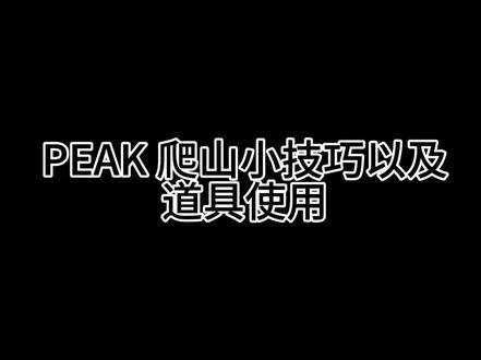 全程干货 请耐心观看#peak #经验分享 #steam游戏