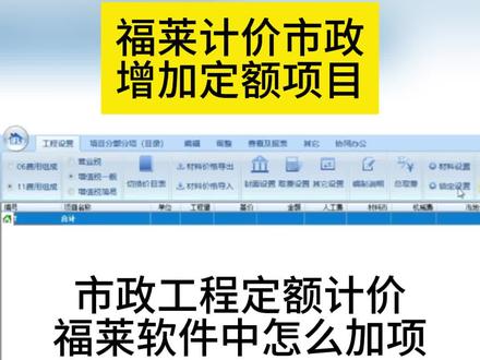 福莱计价市政增加定额项目