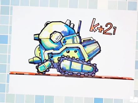 合金弹头战车手绘教程K21#战车手绘 #合金弹头 #手绘 #格尺画