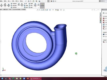 SolidWorks扫描绘制的蜗壳,关键步骤掌握了,就不难了