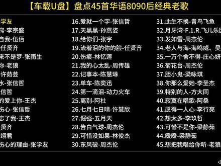 【车载U盘】盘点华语8090后经典老歌500首歌曲合集#车载U盘#经典老歌#8090后#小汤音乐#U盘tang4770435