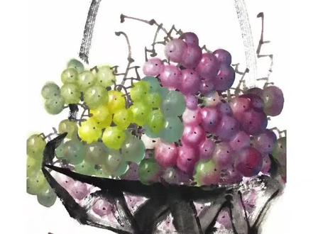 #写意#国画葡萄教学视频#一起学画画