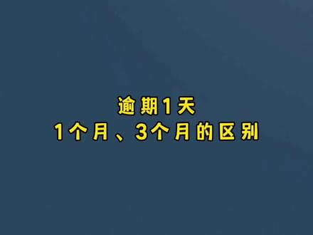 逾期一天、一个月和三个月的区别#逾期 #逾期的后果 #贷款知识 #金融常识