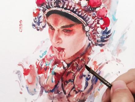 今我二人~水彩手绘enemy民国篇,画完夏天妹妹再把煎饼果仔补上~#画画 #煎饼果仔 #跟着抖音学画画 #enemy #今我夫妻二人 @煎饼果仔(张问初)