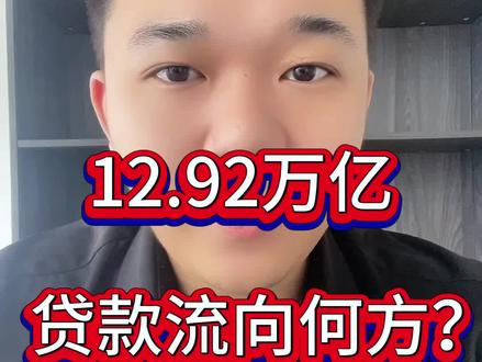 12.92万亿贷款流向何方? #热点 #贷款 #说真话