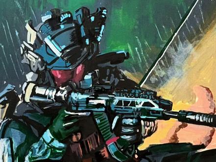 今天图个雨夜威龙#画画 #三角洲行动 #威龙 #绘画过程 #军迷发烧友 @抖音小助手