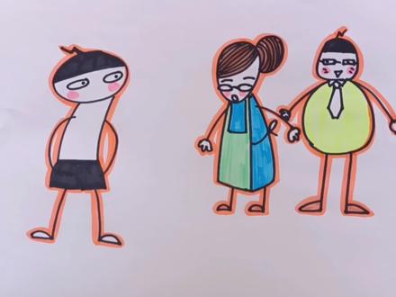 一分钟教你画出米小圈一家#画画 #原创 #米小圈 #幸福