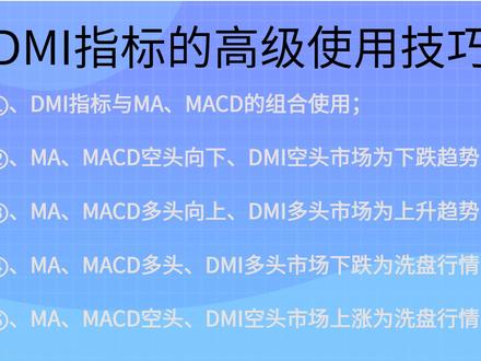 DMI指标的高级使用技巧,与MA、MACD指标的组合使用技巧 #DMI指标的使用 #期货技术 #期货趋势
