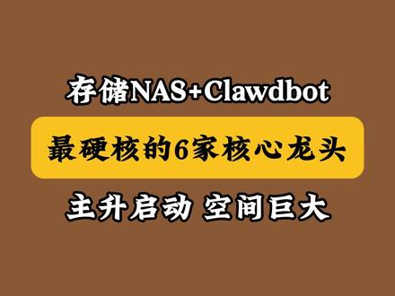 存储NAS+Clawdbot,最硬核的6家核心龙头! 感谢抖音!