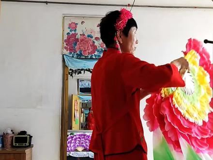 花扇的第四个动作《竖8》#抖音牡丹花扇