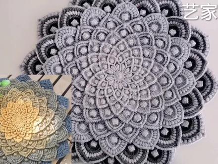 钩针编织九层莲花坐垫 新手朋友也能轻松学会11-20圈教程 #手工diy #钩针编织