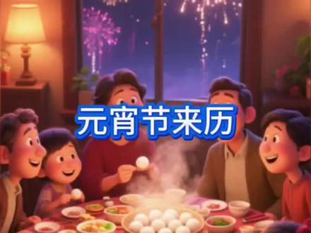元宵节的来历 元宵节源于上古开灯祈福古俗,定型于汉魏,繁盛于唐宋,是融合历法、祭祀、佛道文化与宫廷庆典的千年传统 。#元宵节来历#元宵节习俗#元宵节传说#AI故事