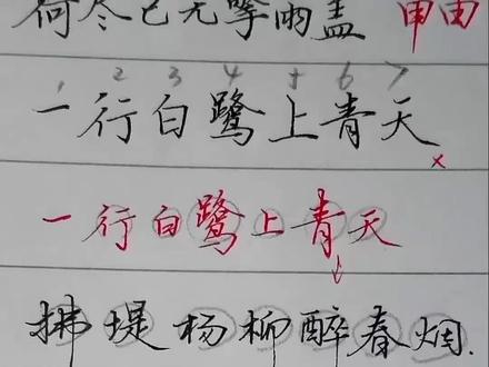 横线书写章法技巧#硬笔书法 #练字 #章法